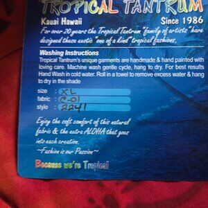 Tropical Tantrum Kauai Mens Button Up Shirt XL Red